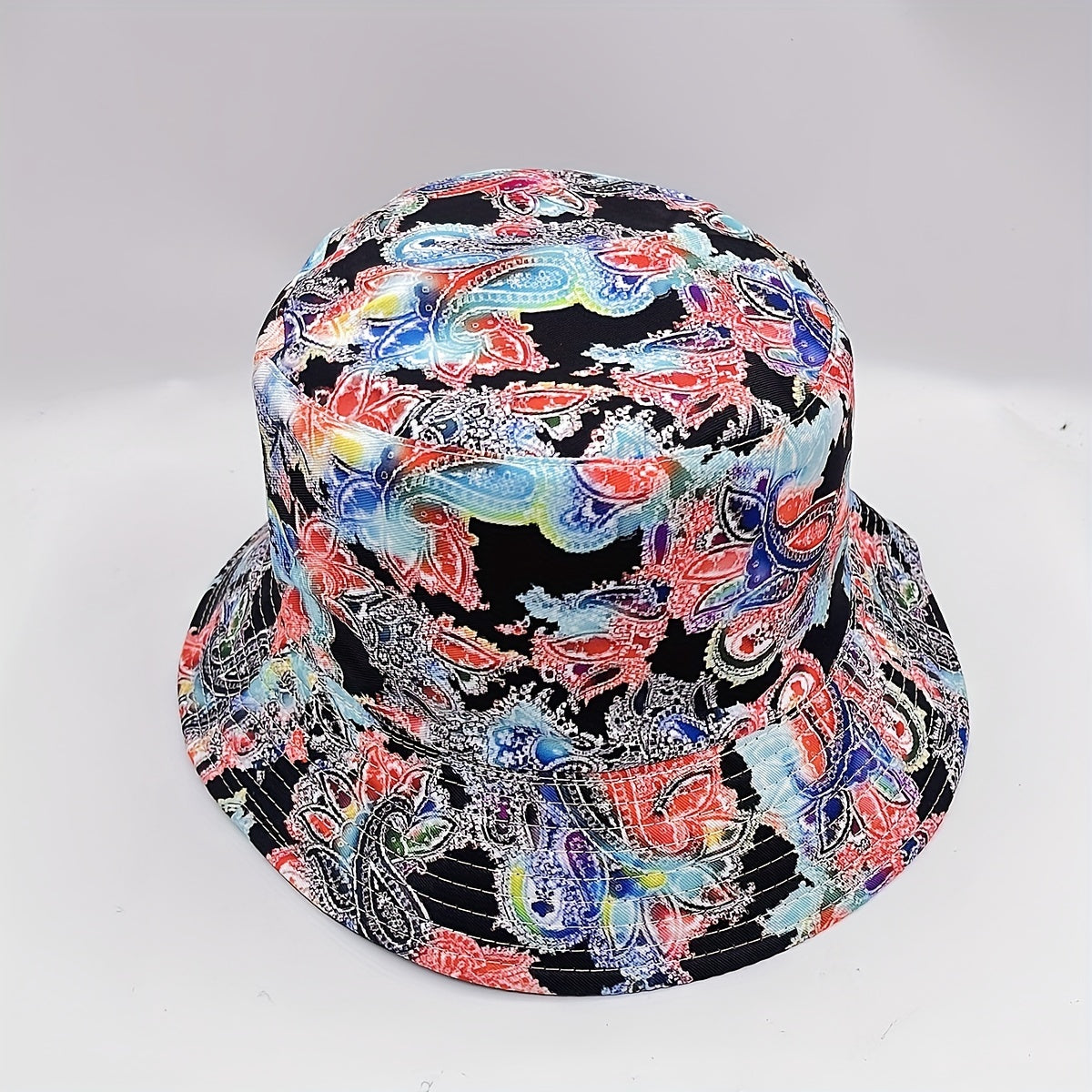 Vintage Paisley Print Bucket Hat Reversible Lightweight Sun Hat for Women Men