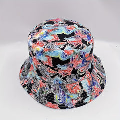 Vintage Paisley Print Bucket Hat Reversible Lightweight Sun Hat for Women Men