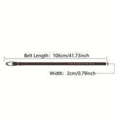 Matte PU Belt Oval Pin Buckle Solid Waistband Casual Jeans Pants Belt