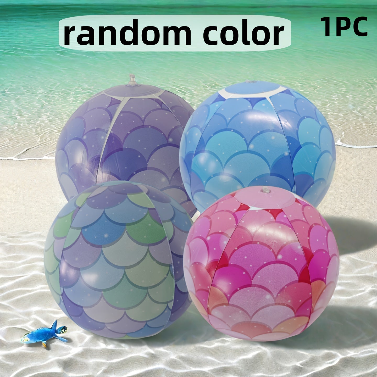 Inflatable Beach Ball with Fish Scale in Random Colors