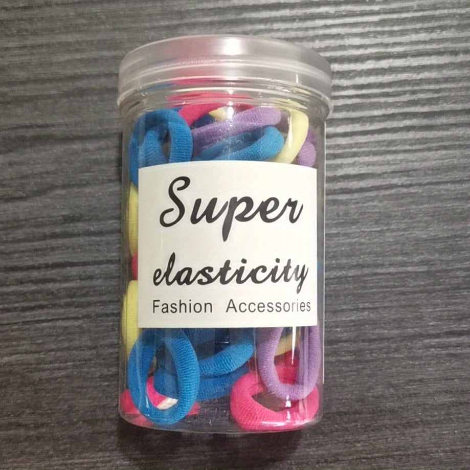 50 Pcs Multicolor Hair Ties for Girls, Soft Elastic Ponytail Holders