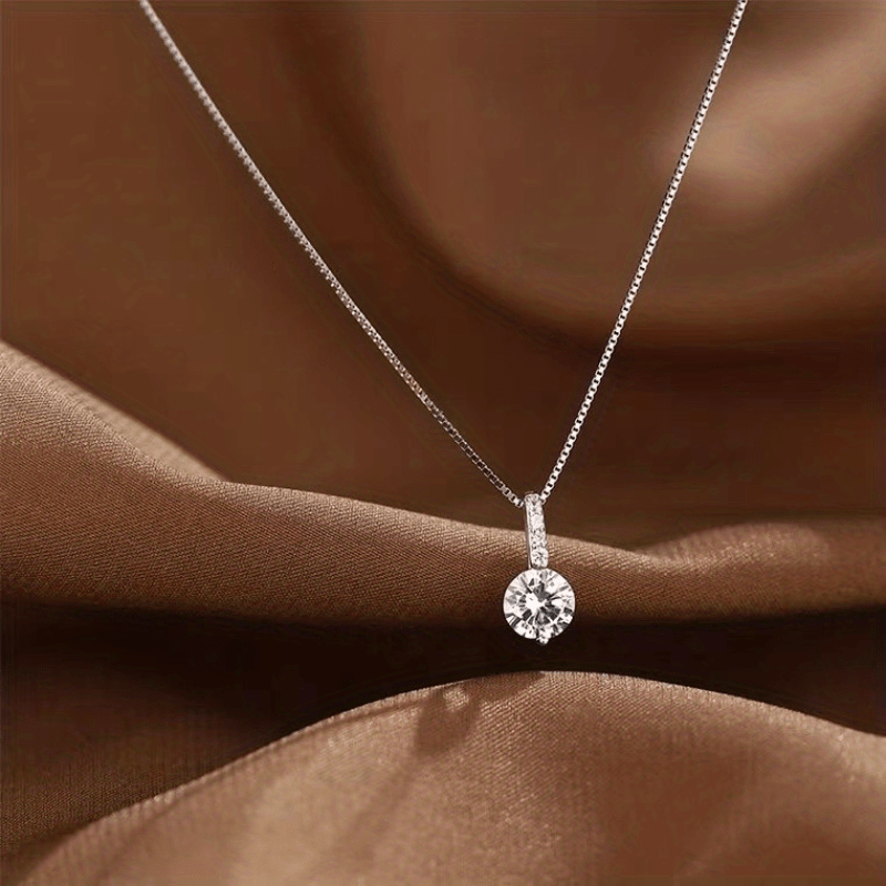 Zircon Water Drop Pendant Clavicle Chain Necklace for Women