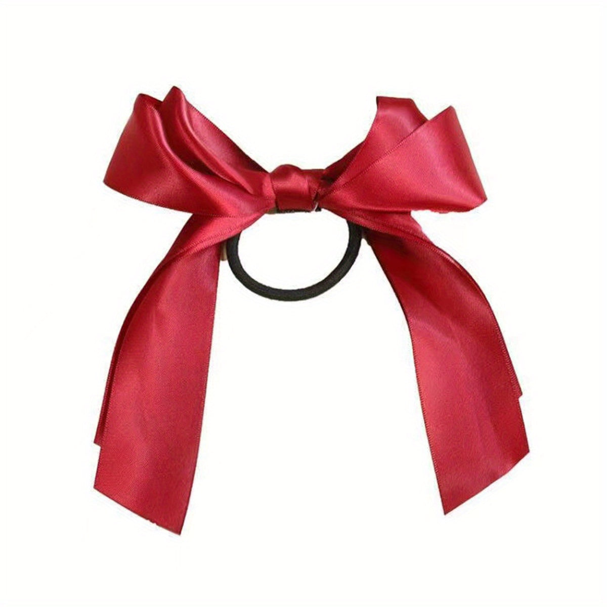 3pcs Pack Bow Knot Hair Ties Elastic Hair Rope Satin Ribbon Bow Ponytail