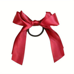 3pcs Pack Bow Knot Hair Ties Elastic Hair Rope Satin Ribbon Bow Ponytail