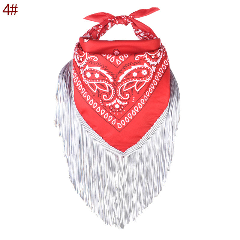 Sequins Tassel Polyester Scarf Party Scarf Women Bandana