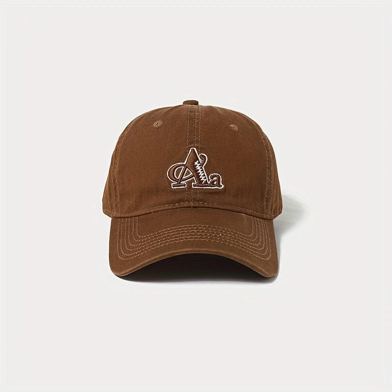Unisex Breathable Adjustable Baseball Cap With Letter Embroidery