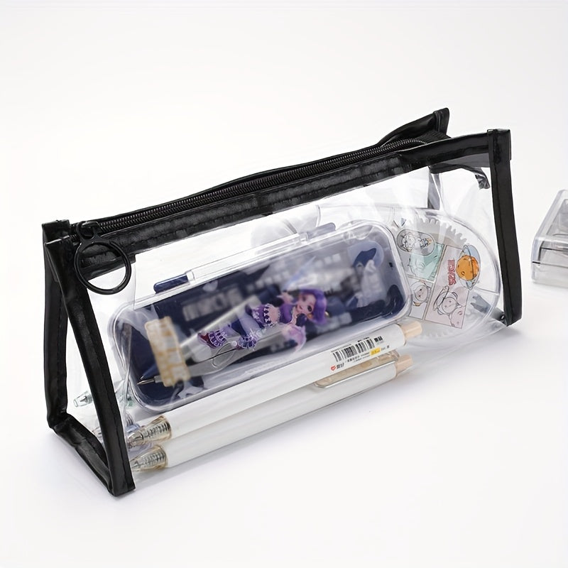 Clear Transparent Marker Pouch with Zipper for Stationery and Makeup