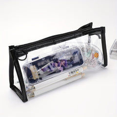 Clear Transparent Marker Pouch with Zipper for Stationery and Makeup