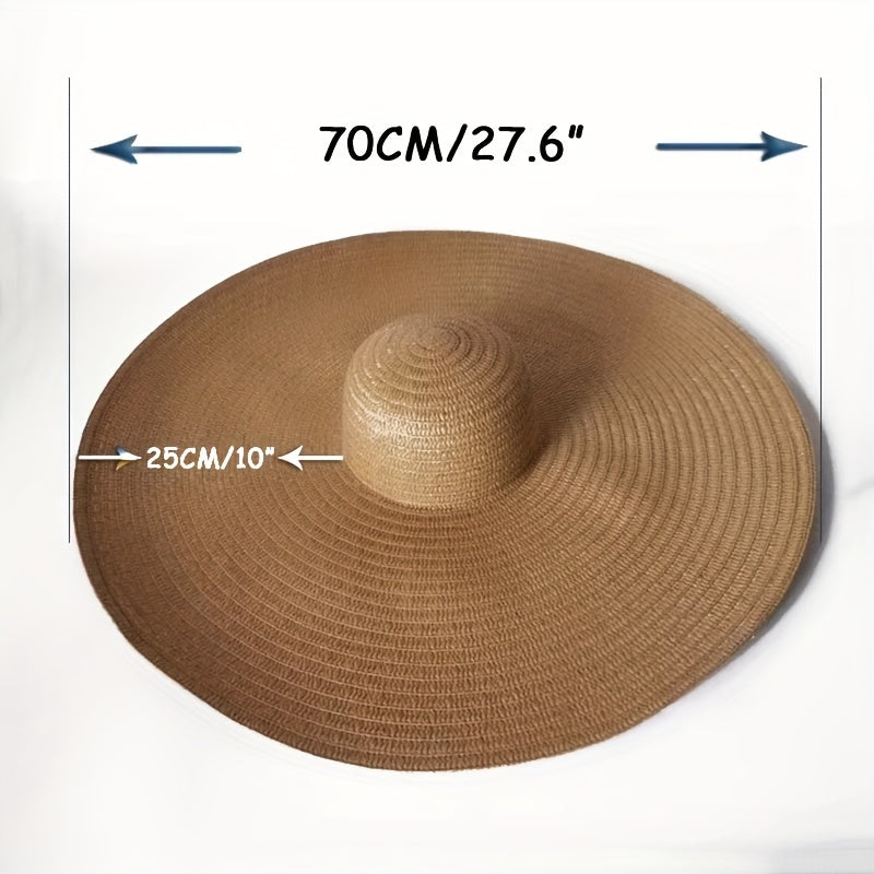 Vintage Large Brim Straw Hat Summer Beach Hats For Women