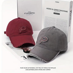 Men's Letter P Patch Baseball Cap Sun Hat