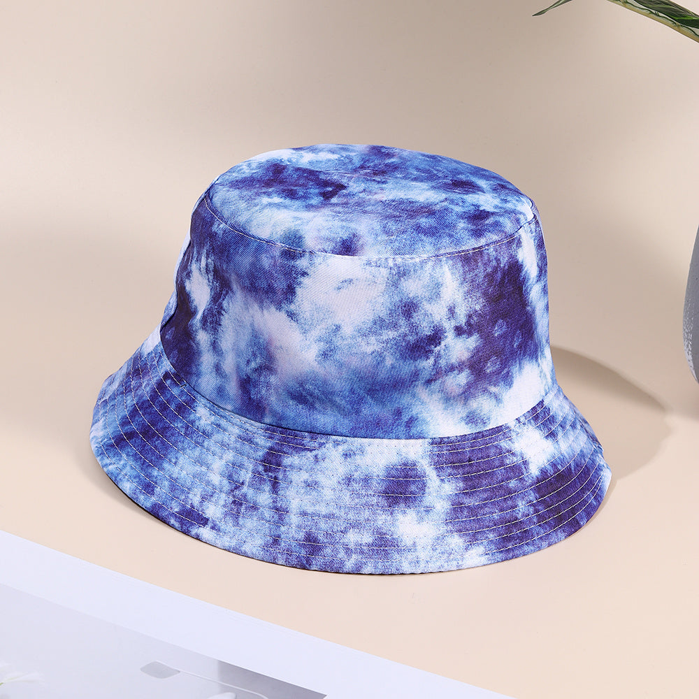 Colorful Tie Dye Bucket Hat Casual Sunscreen Travel Fisherman Cap