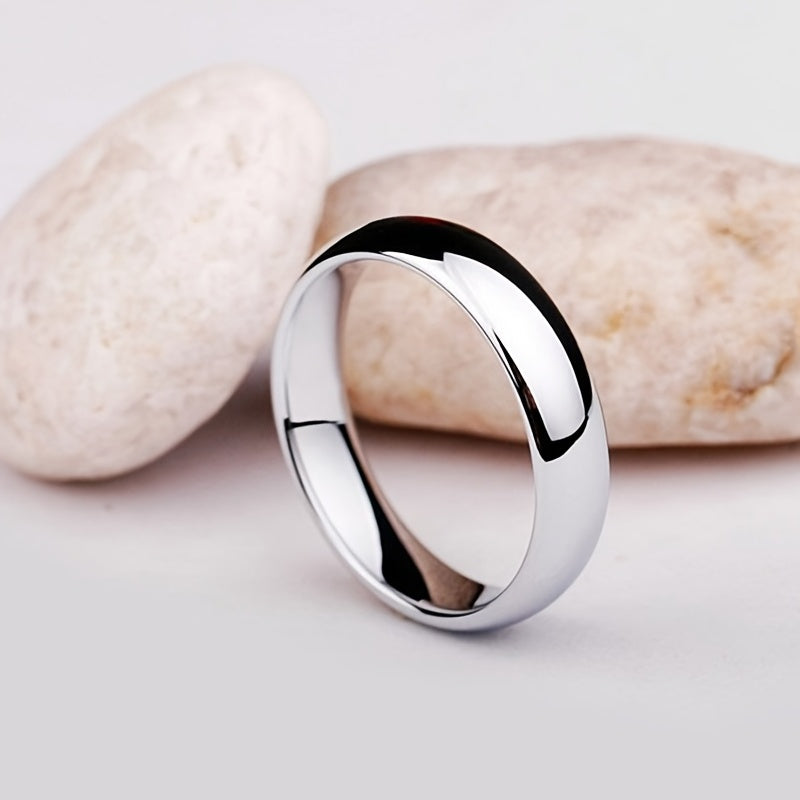Men's Silver Stainless Steel Ring Wedding Bands Couple's Faux Jewelry