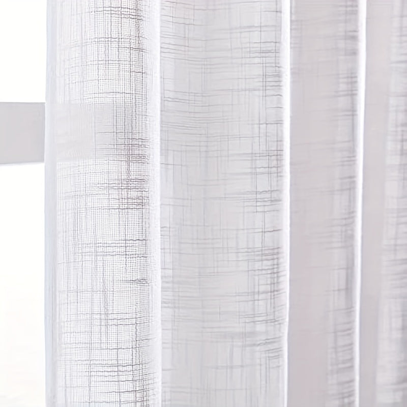 1panel Sheer Curtain Semi Privacy Faux Linen Curtains