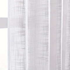 1panel Sheer Curtain Semi Privacy Faux Linen Curtains