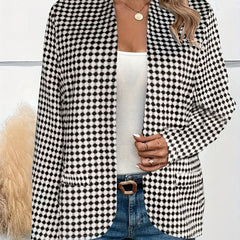  Casual Blazer Womens Plus Allover Print Open Front Blazer