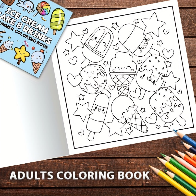 Excavator Ice Cream Coloring Book for All Ages