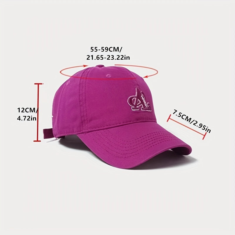 Unisex Breathable Adjustable Baseball Cap With Letter Embroidery