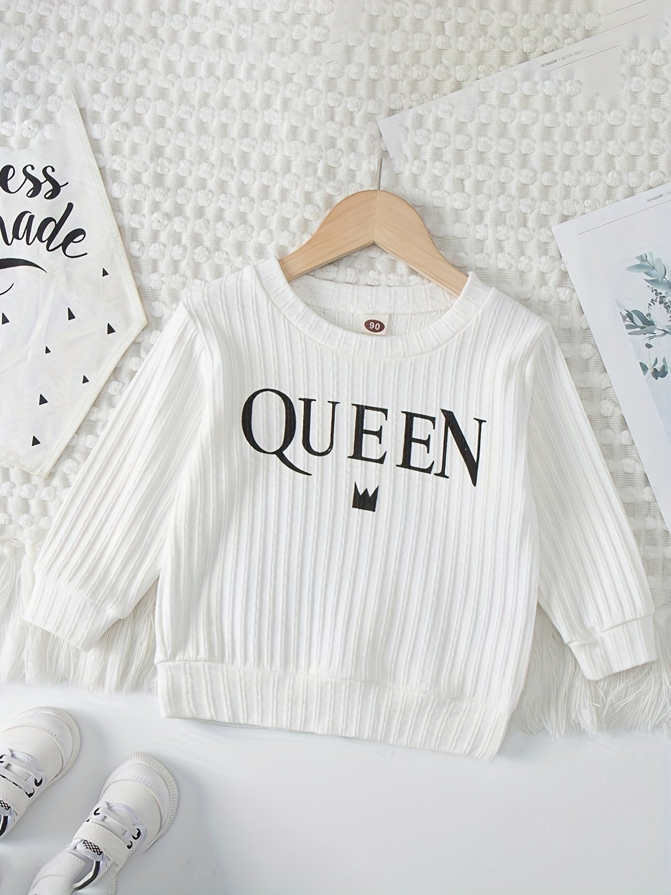 Butterfly Print Girls Crew Neck Top Long Sleeve Sweatshirt