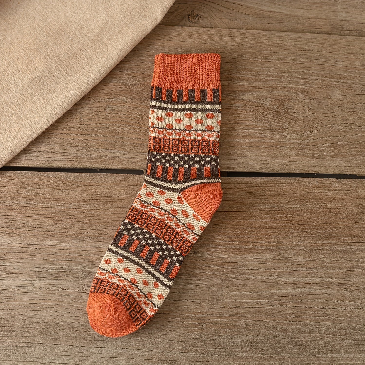 5 Pairs Geometric Pattern Mid Tube Socks for Women
