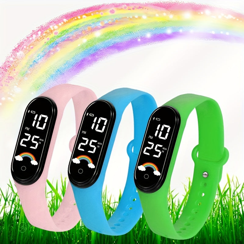 Waterproof Rainbow LED Sports Watch for Hiking and Swimming