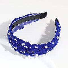 Vintage Lace Leaf Faux Pearl Hairband Solid Boho Headband