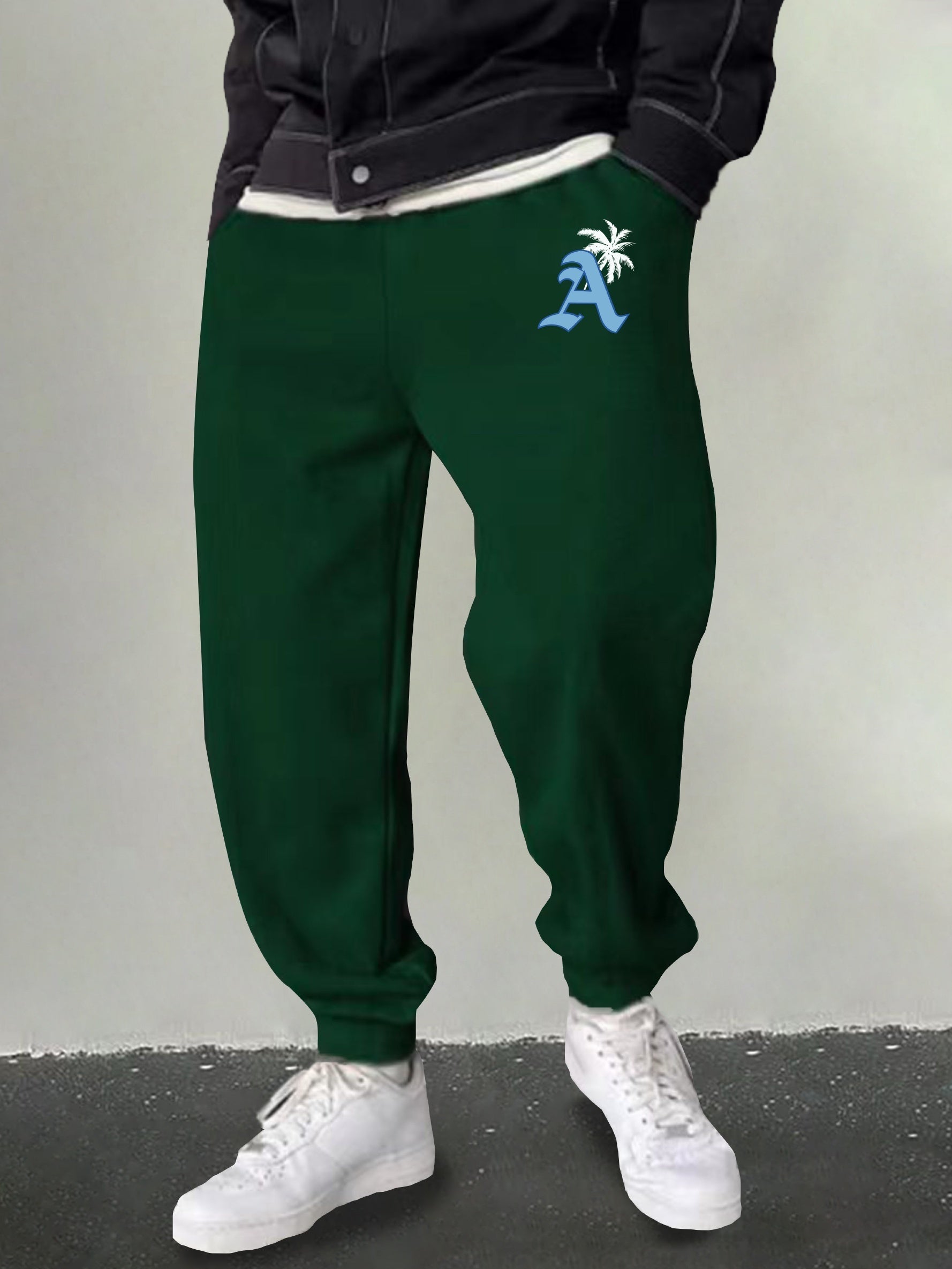Men's Graphic Sweatpants Casual Stretch Drawstring Pants