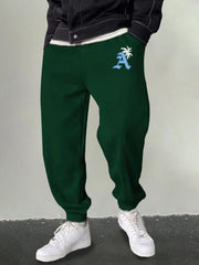 Men's Graphic Sweatpants Casual Stretch Drawstring Pants