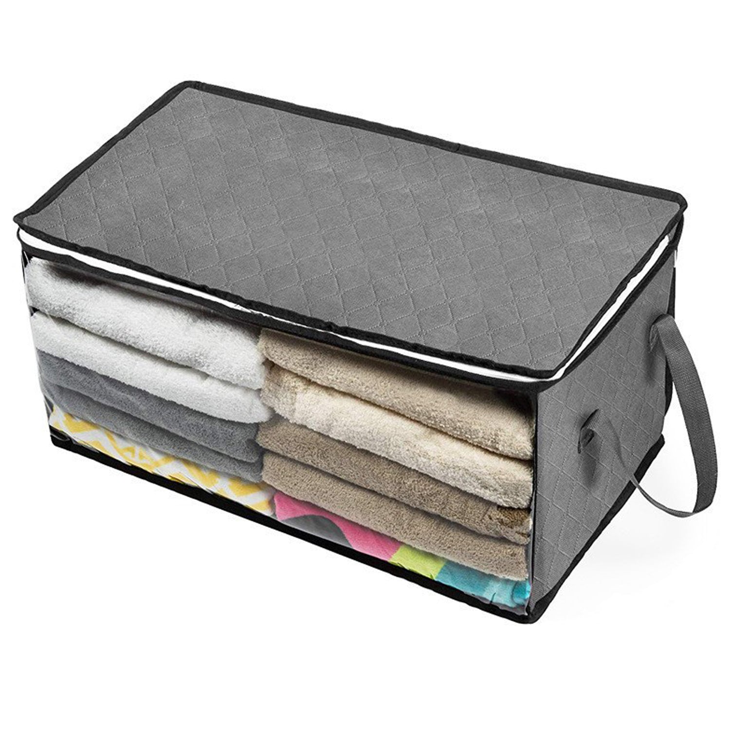 Large Capacity Quilted Storage Bag with Window & Handles