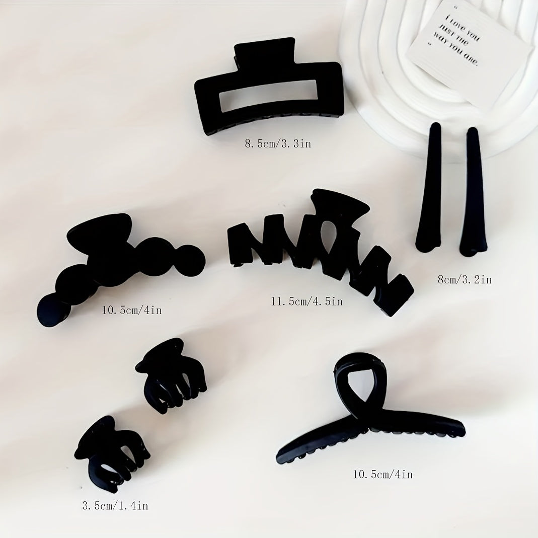 8pcs Acrylic Frosted Hair Claw Solid Shark Claw Hair Accessories