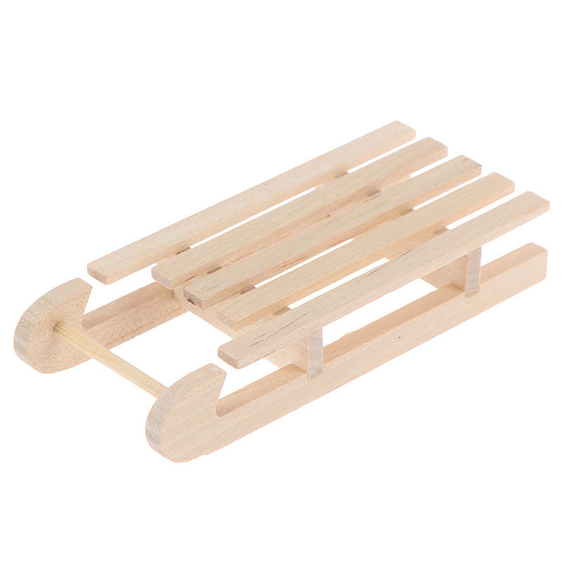 1/12 Dollhouse Mini Wooden Christmas Sleigh DIY Accessory