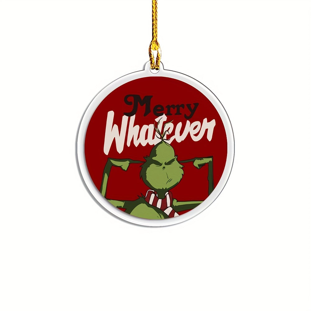 1pc Christmas Green Acrylic Funny Decoration Pendant