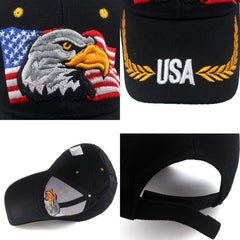 Eagle American Flag Star Embroidered Baseball Cap Peaked Cap Sun Hat