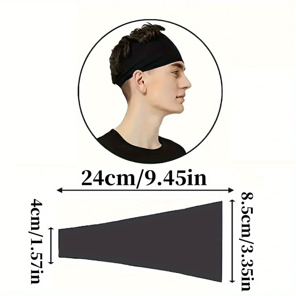 Men's Sport Headband with Logo, Moisture Wicking Fabric for Gym Running
