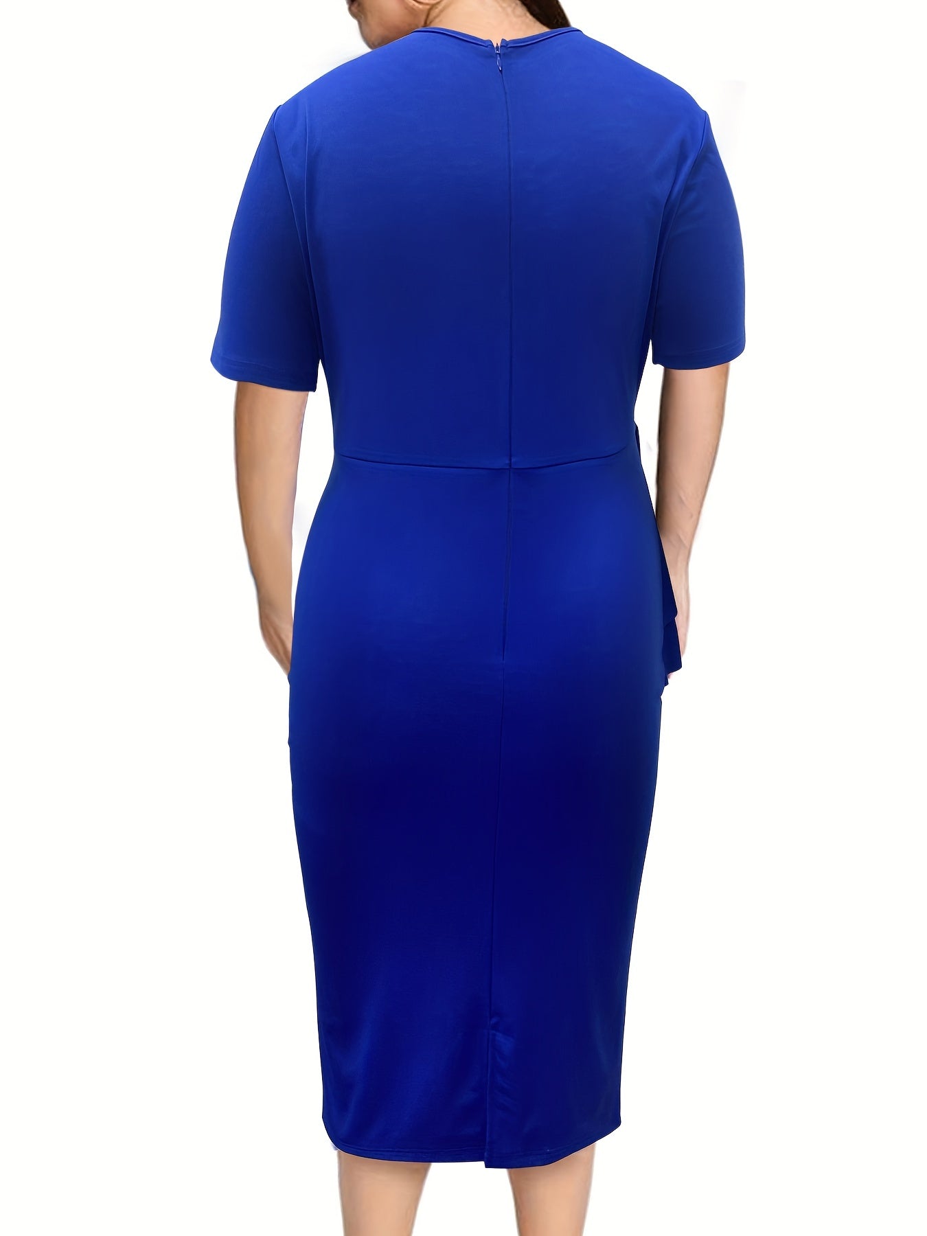  Women's Ruffle Trim Fit Dress