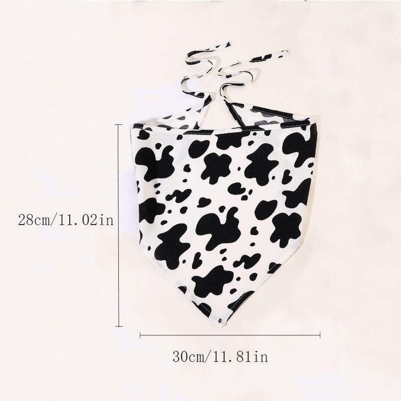 Cow Print Kerchief Dustproof Bandana Hair Accessories