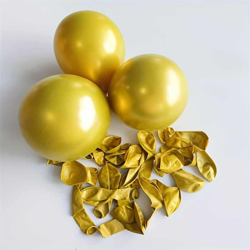 20pcs 10 Inch Metallic Balloon Chrome Latex with Ribbon for Birthday Engagement