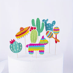 7pcs Mexican Spring Scenery Cake Decoration Set
