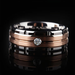 Men's Two Tone Stainless Steel Ring 8mm