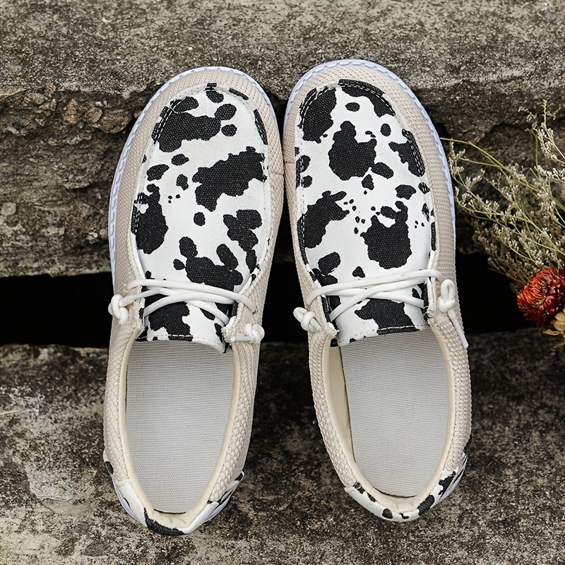Women's Low Top Canvas Lace Up Flat Casual Shoes Lightweight Sneakers