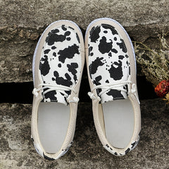 Women's Low Top Canvas Lace Up Flat Casual Shoes Lightweight Sneakers