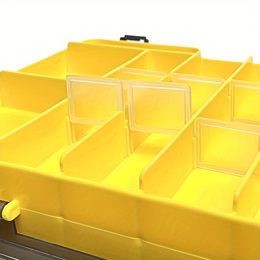 Double Sided Tool Storage Box With Grids & Handles Plastic Small Parts Organizer