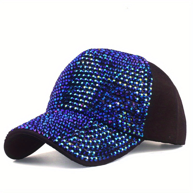 Rhinestone Decor Unisex Baseball Cap with Sun Protection