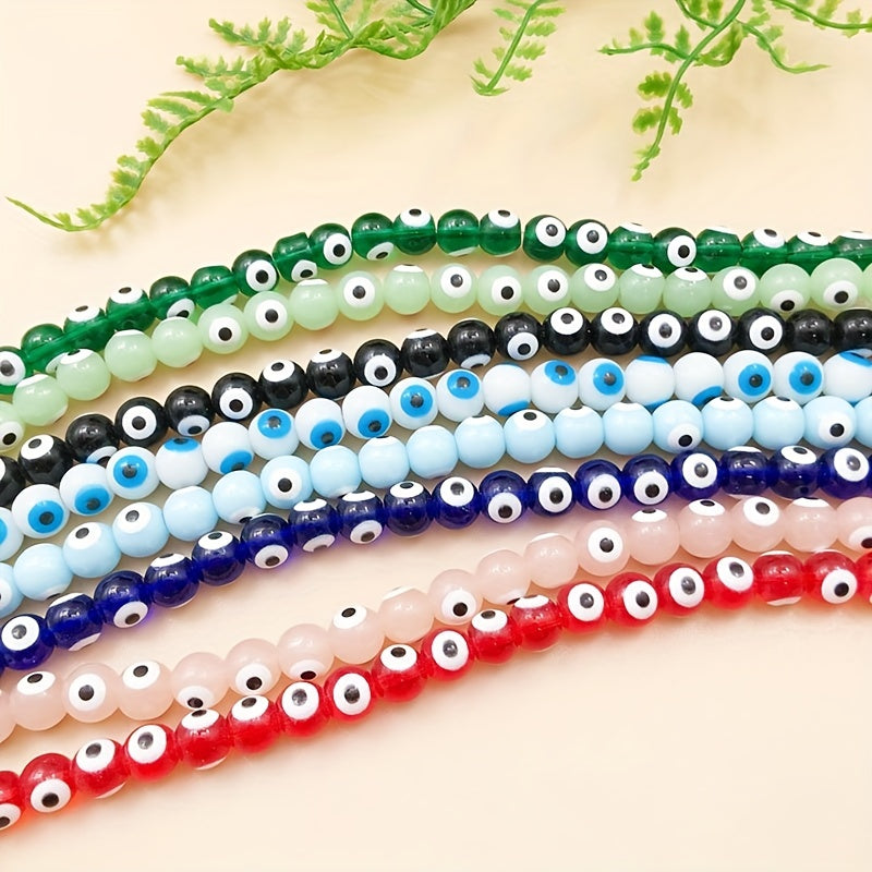 40pcs Glass Eye Beads Round Colorful Spacer Beads DIY Jewelry Making