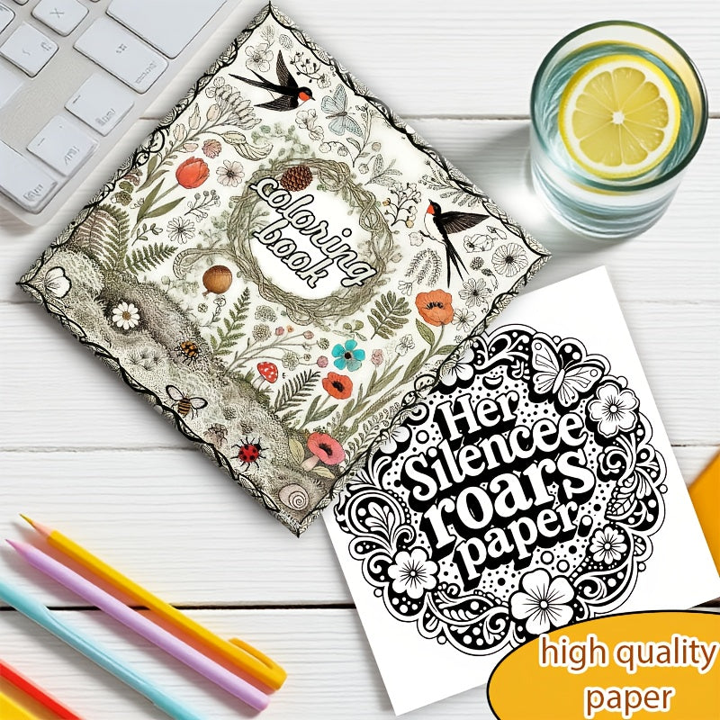 Adult Coloring Book Patterns and Quotes Thickened Designs