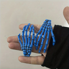 2pcs Y2K Skull Hand Hair Clip Set Gothic Hair Accessories