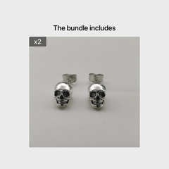 Explosive Gothic Skull Head Stud Earrings