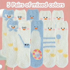 5 10 15 Pairs Cartoon Print Socks Women's Stockings & Hosiery