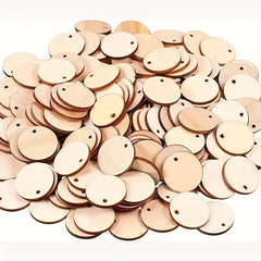 50pcs Wood Circles With Holes For Crafts Small Round Wooden Discs Blanks Cutouts