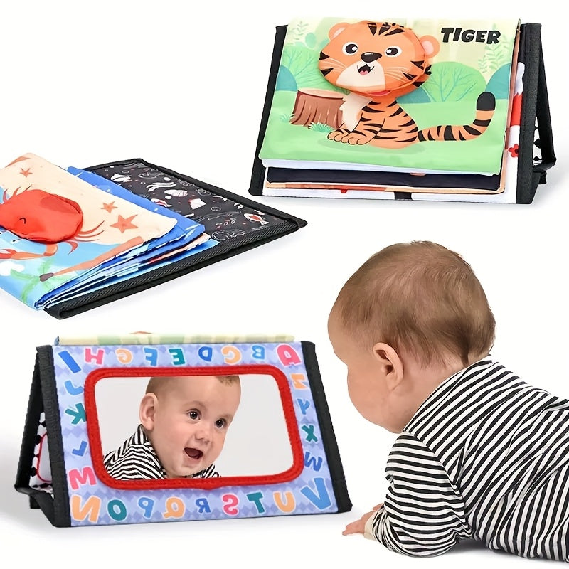 3D Toddler Book with Hanging Mirror & Interactive Sound - Durable Fabric Toy