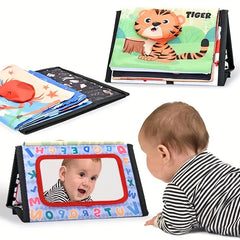 3D Toddler Book with Hanging Mirror & Interactive Sound - Durable Fabric Toy